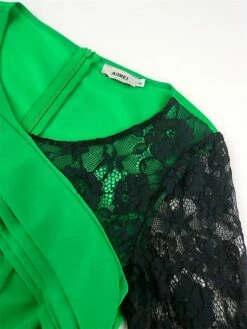 Women's Plus Size Curve Party Dress Work Dress Bodycon Color Block Long Dress Maxi Dress Long Sleeve Lace Ruffle V Neck Fashion Party Green Fall Winter XL XXL 3XL 4XL -LIGHTINTHEBOX Shop unwqkk1694425971415