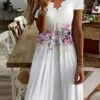 Women's Casual Dress Mini Dress White Short Sleeve Floral Ruched Summer Spring Scalloped Neck Elegant Loose Fit 2023 S M L XL XXL 1 Women's Casual Dress Mini Dress White Short Sleeve Floral Ruched Summer Spring Scalloped Neck Elegant Loose Fit 2023 S M L XL XXL -LIGHTINTHEBOX Shop upnfnp1650607545125