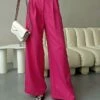 Women's Dress Pants Wide Leg Pants Trousers Full Length Fashion Streetwear Office Work Pink Fuchsia S M Fall Winter -LIGHTINTHEBOX Shop uqfzeo1694070074976