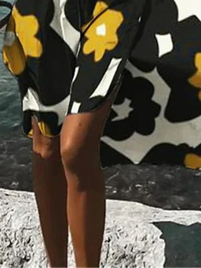 Women's Shirt Dress Casual Dress Swing Dress Mini Dress Outdoor Daily Vacation Polyester Fashion Casual Shirt Collar Button Print Long Sleeve Summer Spring Fall 2023 Loose Fit Yellow Floral S M L XL 4 Women's Shirt Dress Casual Dress Swing Dress Mini Dress Outdoor Daily Vacation Polyester Fashion Casual Shirt Collar Button Print Long Sleeve Summer Spring Fall 2023 Loose Fit Yellow Floral S M L XL - Image 2