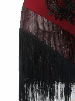 Women's Retro 1920s Fringe Dress Midi Dress Party Halloween Sequins Tassel Fringe Floral Spaghetti Strap Sleeveless Regular Fit Spring Fall 2023 Silver Red S M L XL -LIGHTINTHEBOX Shop uujpge1693206902476