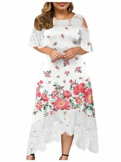 Women‘s Plus Size Curve Holiday Dress Floral Crew Neck Lace Half Sleeve Fall Spring Maxi Long Dress Date Vacation Dress Print 31 Women‘s Plus Size Curve Holiday Dress Floral Crew Neck Lace Half Sleeve Fall Spring Maxi Long Dress Date Vacation Dress Print -LIGHTINTHEBOX Shop uvhlih1654584189750