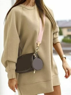 Women's Casual Dress Sweatshirt Dress Winter Dress Mini Dress Patchwork Outdoor Street Daily Active Fashion Crew Neck Long Sleeve 2023 Loose Fit Black White Green Color S M L XL XXL Size -LIGHTINTHEBOX Shop uwixrs1693539411640