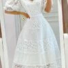 Women's Party Dress Lace Dress A Line Dress Long Dress Maxi Dress White Half Sleeve Pure Color Lace Spring Fall Autumn Off Shoulder Modern 2023 S M L XL XXL -LIGHTINTHEBOX Shop uwphnb1646129725764