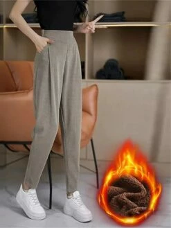 Women's Skinny Pants Trousers Full Length Fashion Streetwear Outdoor Street Black Khaki M L Fall Winter -LIGHTINTHEBOX Shop uynsih1697766234647