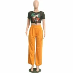 Women's Culottes Wide Leg Chinos Slacks Pants Trousers Yellow Wine Army Green Mid Waist Basic Work Casual Daily Weekend Stretchy Full Length Solid Colored S M L XL XXL -LIGHTINTHEBOX Shop uzinjq1675319870431