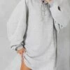 Women's Casual Dress Hoodie Dress Winter Dress Mini Dress Drawstring Daily Date Going Out Fashion Basic Hooded Long Sleeve 2023 Loose Fit Black Gray Color M L XL Size -LIGHTINTHEBOX Shop uzouyp1693813854989