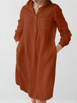 Women's Plus Size Curve Shirt Dress Casual Dress Solid Color Midi Dress Long Sleeve Ruched Shirt Collar Fashion Outdoor White Brown Fall Winter L XL XXL 3XL 4XL 14 Women's Plus Size Curve Shirt Dress Casual Dress Solid Color Midi Dress Long Sleeve Ruched Shirt Collar Fashion Outdoor White Brown Fall Winter L XL XXL 3XL 4XL -LIGHTINTHEBOX Shop vasjfb1693970745493