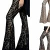 Women's Bootcut Bell Bottom Pants Trousers Full Length Sequins Micro-elastic High Waist Fashion Streetwear Party Street Silver Black Gold S M Summer Fall -LIGHTINTHEBOX Shop vbixog1693295358457