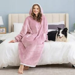 Women‘s Christmas Couple‘s Pajamas Nightgown Wearable Blanket Hoodie Blanket Pure Color Warm Comfort Oversized Home Daily Fleece Warm Hoodie Long Sleeve Pocket Winter Fall Pink Wine 33 Women‘s Christmas Couple‘s Pajamas Nightgown Wearable Blanket Hoodie Blanket Pure Color Warm Comfort Oversized Home Daily Fleece Warm Hoodie Long Sleeve Pocket Winter Fall Pink Wine -LIGHTINTHEBOX Shop vcagoe1663926505203