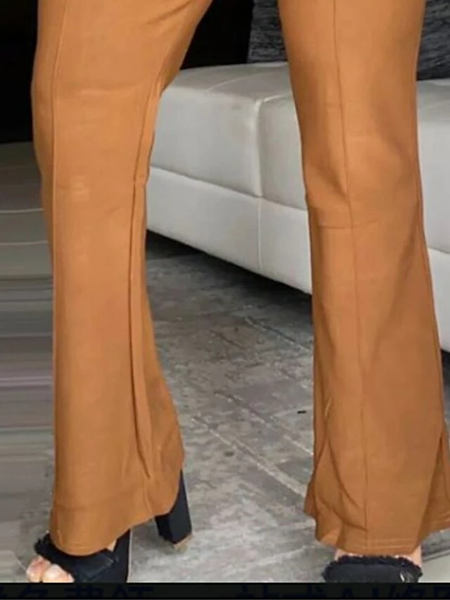 Women's Pants Plus Size Curve Trousers Full Length Fashion Streetwear Street Daily Brown S M Fall Winter 6 Women's Pants Plus Size Curve Trousers Full Length Fashion Streetwear Street Daily Brown S M Fall Winter - Image 4