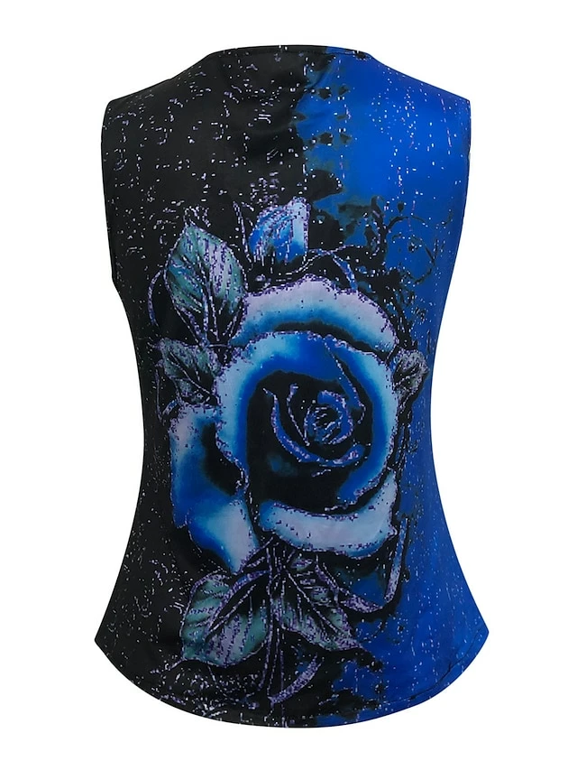 Women's Shirt Tank Top Red Blue Purple Flower Lace Trims Print Sleeveless Daily Weekend Casual V Neck Regular Fit Floral 9 Women's Shirt Tank Top Red Blue Purple Flower Lace Trims Print Sleeveless Daily Weekend Casual V Neck Regular Fit Floral - Image 7