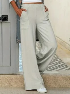 Women's Wide Leg Pants Trousers Full Length Fashion Streetwear Street Daily Navy-blue Light Gray S M Fall Winter -LIGHTINTHEBOX Shop vfbxur1695025408513