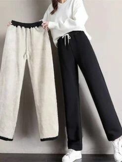 Women's Fleece Pants Sweatpants Pants Trousers Full Length Fashion Streetwear Street Daily Black Pink S M Fall Winter -LIGHTINTHEBOX Shop vfellh1693895906803