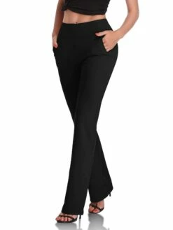 Women's Dress Pants Flared Pants Pants Trousers Full Length Side Pockets Micro-elastic Fashion Christmas Office / Career Black Red S M -LIGHTINTHEBOX Shop vfyitz1677137983284