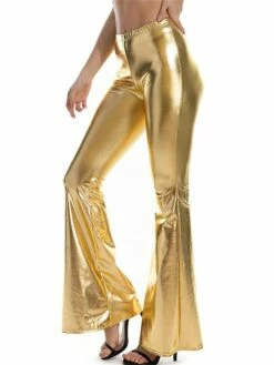 Women's Bootcut Bell Bottom Pants Trousers Full Length Micro-elastic Mid Waist Fashion Streetwear Party Going Out Silver Sillver Gray S M Summer Fall -LIGHTINTHEBOX Shop vhtlac1692863136182