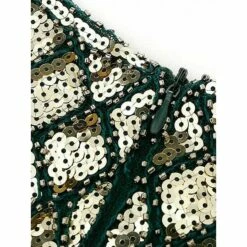 Women's Retro 1920s Fringe Dress Midi Dress Party Halloween Sequins Tassel Fringe Floral V Neck Short Sleeve Regular Fit Spring Fall 2023 Silver Black S M L XL -LIGHTINTHEBOX Shop viaccw1692849714657