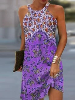 Women's Casual Dress Tank Dress Summer Dress Floral Print V Neck Mini Dress Active Fashion Daily Holiday Sleeveless Regular Fit Yellow Pink Blue Summer Spring S M L XL XXL -LIGHTINTHEBOX Shop vjikpc1684736292261