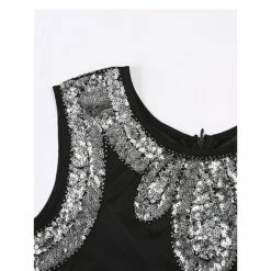 Women's Retro 1920s Fringe Dress Midi Dress Party Halloween Sequins Tassel Fringe Geometric Crewneck Sleeveless Regular Fit Spring Fall 2023 Black S M L XL -LIGHTINTHEBOX Shop vjlbzw1692858195947