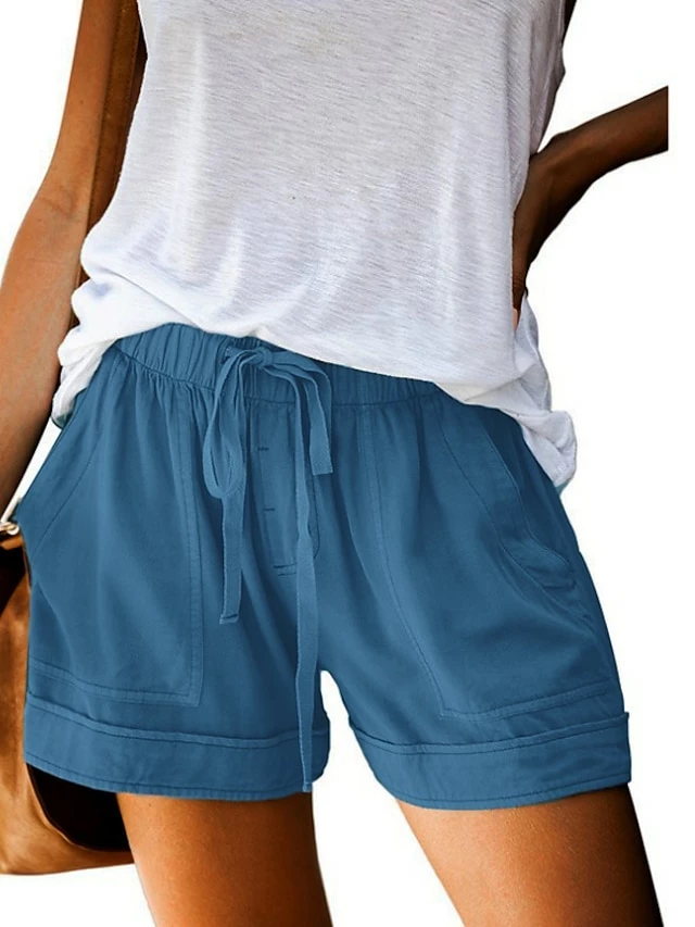 Women's Basic Essential Casual Shorts Wide Leg Baggy Pocket Short Daily Holiday Micro-elastic Simple Cotton Blend Lightweight Outdoor Mid Waist Light Blue Wine Red Pink ArmyGreen Orange & Red 14 Women's Basic Essential Casual Shorts Wide Leg Baggy Pocket Short Daily Holiday Micro-elastic Simple Cotton Blend Lightweight Outdoor Mid Waist Light Blue Wine Red Pink ArmyGreen Orange & Red - Image 12