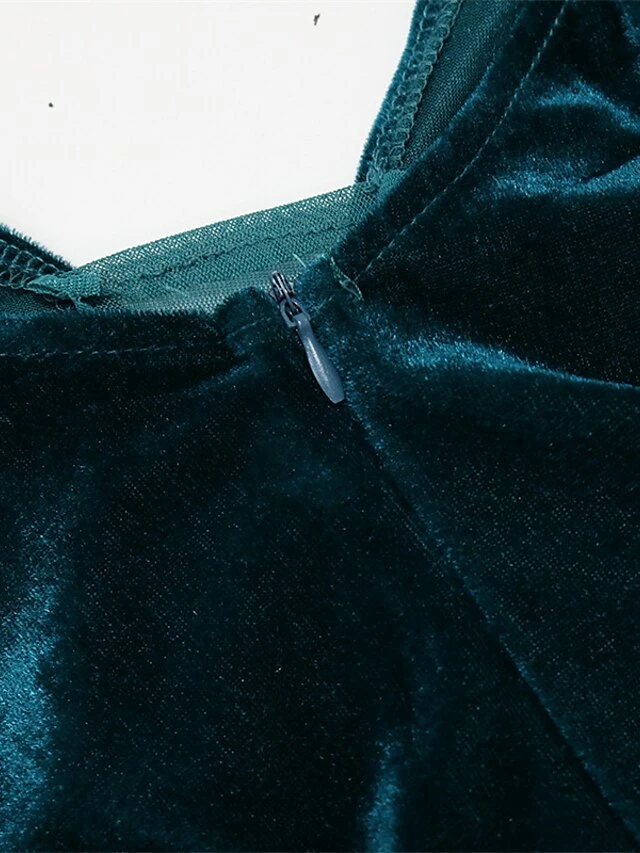 Women‘s Plus Size Curve Wedding Guest Party Dress Velvet Dress Sequin Dress Solid Color V Neck Long Sleeve Fall Winter Stylish Elegant Maxi Long Dress Party Date Dress 7 Women‘s Plus Size Curve Wedding Guest Party Dress Velvet Dress Sequin Dress Solid Color V Neck Long Sleeve Fall Winter Stylish Elegant Maxi Long Dress Party Date Dress - Image 5