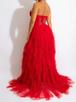 Women‘s Prom Party Dress Black Dress Long Dress Maxi Dress Red Sleeveless Pure Color Lace Winter Fall Autumn Strapless Party 2023 S M L XL XXL 3XL 4XL 5XL -LIGHTINTHEBOX Shop vkazea1663049695480