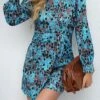 Women's Work Dress Semi Formal Dress Wrap Dress Fashion Mini Dress Print Crew Neck Long Sleeve Floral Color Block Slim Black Blue Purple Fall S M L XL XXL -LIGHTINTHEBOX Shop vkgraw1693293841438
