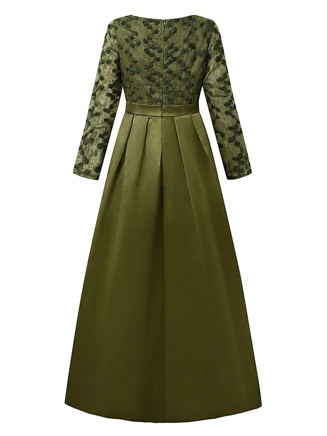 Women‘s Formal Party Dress Swing Dress A Line Dress Long Dress Maxi Dress Black Green Long Sleeve Pure Color Patchwork Winter Fall Spring V Neck Fashion Winter Dress Evening Party 2023 S M L XL 2XL 5 Women‘s Formal Party Dress Swing Dress A Line Dress Long Dress Maxi Dress Black Green Long Sleeve Pure Color Patchwork Winter Fall Spring V Neck Fashion Winter Dress Evening Party 2023 S M L XL 2XL - Image 3