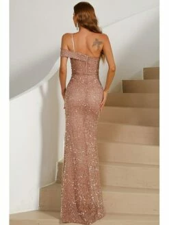 Women's Prom Dress Party Dress Sequin Dress Long Dress Maxi Dress Gold Sleeveless Pure Color Sequins Summer Spring Spaghetti Strap Elegant Wedding Guest Evening Party Spring Dress Slim 2023 S M L XL -LIGHTINTHEBOX Shop vnpuvf1660810056390