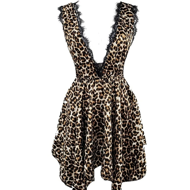 Women‘s Christmas Pajamas Nightgown Nighty Pjs Leopard Heart Hot Comfort Sweet Home Daily Satin Breathable Gift Plunging Neck Sleeveless Spring Summer Black Red Blue / Silk / Print 22 Women‘s Christmas Pajamas Nightgown Nighty Pjs Leopard Heart Hot Comfort Sweet Home Daily Satin Breathable Gift Plunging Neck Sleeveless Spring Summer Black Red Blue / Silk / Print - Image 20