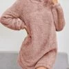 Women's Casual Dress Hoodie Dress Winter Dress Mini Dress Ruched Outdoor Street Daily Fashion Streetwear Hooded Long Sleeve 2023 Loose Fit Pink Khaki Gray Color S M L XL XXL Size -LIGHTINTHEBOX Shop voiidg1694591783594