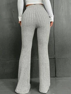 Women's Bootcut Pants Trousers Flare Leggings Full Length Stripe Micro-elastic High Waist Fashion Streetwear Street Daily Grey Green S M Fall Winter -LIGHTINTHEBOX Shop vpufqs1696850854268