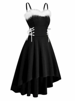 Women's Christmas Swing Dress Slip Dress Vintage Dress Midi Dress Green Black Wine Sleeveless Pure Color Backless Winter Fall Autumn Spaghetti Strap Fashion Daily Date 2022 S M L XL XXL 3XL -LIGHTINTHEBOX Shop vqmtus1667815070201