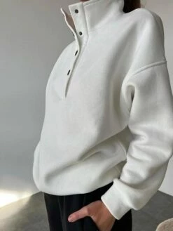 Women's Hoodies & Sweatshirts Tracksuit Pants Sets White Khaki Gray Plain Long Sleeve Outdoor Sports Outdoor Active Daily Stand Collar Regular Fit Fall & Winter -LIGHTINTHEBOX Shop vrtcrz1691064073941