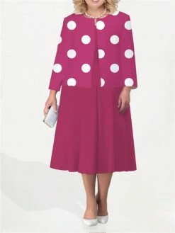 Women's Plus Size Curve Two Piece Dress Set Casual Dress Print Dress Outdoor Office Fashion Streetwear Print Midi Dress Crew Neck Long Sleeve Polka Dot White Yellow Fuchsia Fall Winter L XL XXL 8 Women's Plus Size Curve Two Piece Dress Set Casual Dress Print Dress Outdoor Office Fashion Streetwear Print Midi Dress Crew Neck Long Sleeve Polka Dot White Yellow Fuchsia Fall Winter L XL XXL -LIGHTINTHEBOX Shop vryukr1692945882729
