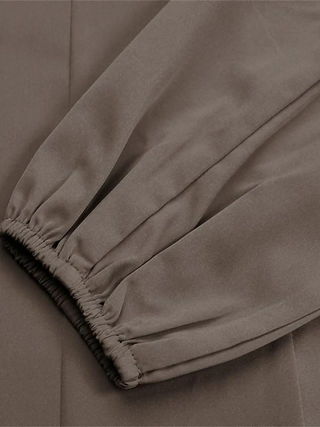 Women's Casual Dress Cotton Linen Dress Abaya Maxi Long Dress Linen / Cotton Blend Classic Casual Outdoor Daily Vacation Crew Neck Ruched Long Sleeve Spring Fall Winter 2023 Loose Fit Black Brown 7 Women's Casual Dress Cotton Linen Dress Abaya Maxi Long Dress Linen / Cotton Blend Classic Casual Outdoor Daily Vacation Crew Neck Ruched Long Sleeve Spring Fall Winter 2023 Loose Fit Black Brown - Image 5