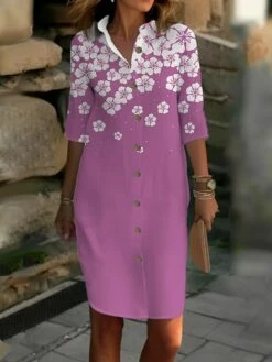 Women's Shirt Dress Casual Dress Cotton Linen Dress Midi Dress Polyester Fashion Casual Daily Outdoor Daily Vacation Shirt Collar Button Print 3/4 Length Sleeve Summer Spring Fall 2023 Loose Fit 8 Women's Shirt Dress Casual Dress Cotton Linen Dress Midi Dress Polyester Fashion Casual Daily Outdoor Daily Vacation Shirt Collar Button Print 3/4 Length Sleeve Summer Spring Fall 2023 Loose Fit -LIGHTINTHEBOX Shop vsthyg1691491178195
