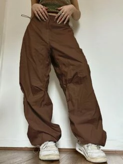 Women‘s Cargo Parachute pants Trousers Baggy Full Length Cotton Blend Side Pockets Baggy Micro-elastic Mid Waist Fashion Casual Weekend Black Brown S M Summer Spring &Fall 20 Women‘s Cargo Parachute pants Trousers Baggy Full Length Cotton Blend Side Pockets Baggy Micro-elastic Mid Waist Fashion Casual Weekend Black Brown S M Summer Spring &Fall -LIGHTINTHEBOX Shop vumhdy1657907275007