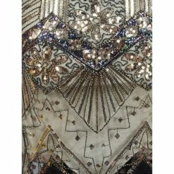 Women's Retro 1920s Fringe Dress Midi Dress Party Halloween Sequins Tassel Fringe Floral V Neck Sleeveless Regular Fit Spring Fall 2023 Black White S M L XL -LIGHTINTHEBOX Shop vwxwwi1692610422737