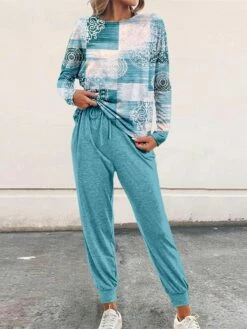 Women's Sweatshirt Tracksuit Pants Sets Pink Blue Purple Graphic Drawstring Print Long Sleeve Outdoor Casual Active Daily Round Neck Regular Fit Spring &Fall -LIGHTINTHEBOX Shop vyraap1696659185642