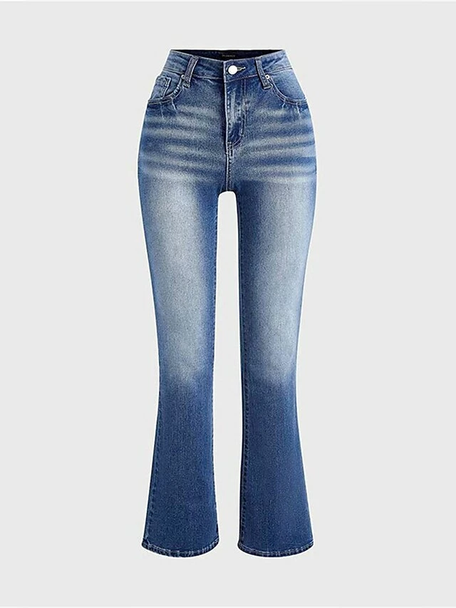 Women‘s Low Rise Jeans Pants Trousers Full Length Cotton Pocket Micro-elastic Low Waist Streetwear Simple Outdoor Vacation Blue S M Summer Spring 6 Women‘s Low Rise Jeans Pants Trousers Full Length Cotton Pocket Micro-elastic Low Waist Streetwear Simple Outdoor Vacation Blue S M Summer Spring - Image 4