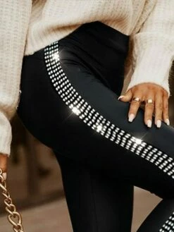 Women's Pants Trousers Leggings Black Fashion Party Casual Daily Split Stretchy Full Length Tummy Control Plain S M L XL -LIGHTINTHEBOX Shop vzuzlp1679652874580