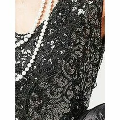 Women's Retro 1920s Fringe Dress Midi Dress Party Halloween Sequins Tassel Fringe Floral V Neck Sleeveless Regular Fit Spring Fall 2023 Black Pink XS S M L -LIGHTINTHEBOX Shop wbekox1692612023903