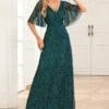 Women's Prom Dress Party Dress Sequin Dress Long Dress Maxi Dress Dark Green Short Sleeve Pure Color Ruched Summer Spring Fall V Neck Formal Wedding Guest Evening Party 2023 S M L XL XXL 2 Women's Prom Dress Party Dress Sequin Dress Long Dress Maxi Dress Dark Green Short Sleeve Pure Color Ruched Summer Spring Fall V Neck Formal Wedding Guest Evening Party 2023 S M L XL XXL -LIGHTINTHEBOX Shop wcldea1697089392585