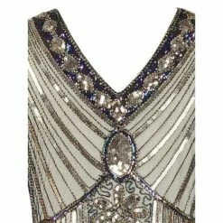 Women's Retro 1920s Fringe Dress Midi Dress Party Halloween Sequins Tassel Fringe Floral V Neck Sleeveless Regular Fit Spring Fall 2023 Black White S M L XL -LIGHTINTHEBOX Shop wczhlo1692610421256