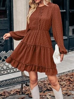 Women's Work Dress Casual Dress Fashion Winter Dress Daily Mini Dress Ruched Ruffle Crew Neck Long Sleeve Plain Loose Fit Brown Army Green Apricot Fall Winter S M L XL 24 Women's Work Dress Casual Dress Fashion Winter Dress Daily Mini Dress Ruched Ruffle Crew Neck Long Sleeve Plain Loose Fit Brown Army Green Apricot Fall Winter S M L XL -LIGHTINTHEBOX Shop wedebj1695645253270
