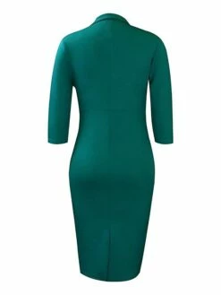 Women's Work Dress Blazer Dress Sheath Dress Fashion Winter Dress Office Daily Midi Dress Ruched Button Shirt Collar Long Sleeve Plain Regular Fit Black Red Green Fall Winter S M L XL XXL -LIGHTINTHEBOX Shop wfdikr1695267072790