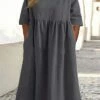 Women‘s Plus Size Curve Casual Dress Solid Color Midi Dress Half Sleeve Ruched Pocket Crew Neck Fashion Outdoor Green Black Summer Spring L XL XXL 3XL 4XL 1 Women‘s Plus Size Curve Casual Dress Solid Color Midi Dress Half Sleeve Ruched Pocket Crew Neck Fashion Outdoor Green Black Summer Spring L XL XXL 3XL 4XL -LIGHTINTHEBOX Shop wfyebr1678867640585