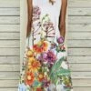 Women‘s A Line Dress Midi Dress Sleeveless Floral Pocket Cold Shoulder Print Spring Summer Round Neck Casual Vintage Going Out 2023 S M L XL XXL Cotton -LIGHTINTHEBOX Shop wgoadp1617761861140