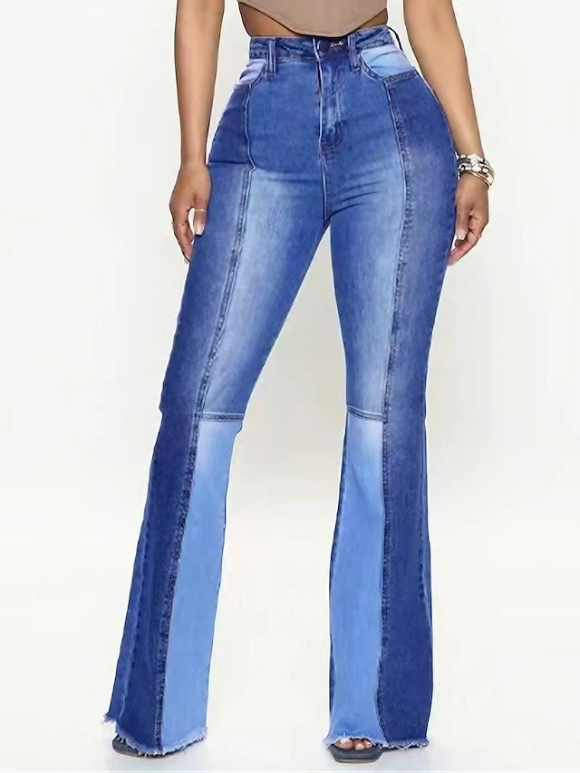 Women‘s Flare Jeans Bootcut Bell Bottom Full Length Cotton Micro-elastic High Waist Fashion Streetwear Street Daily Robin‘s Egg Blue S M Fall Winter 3 Women‘s Flare Jeans Bootcut Bell Bottom Full Length Cotton Micro-elastic High Waist Fashion Streetwear Street Daily Robin‘s Egg Blue S M Fall Winter